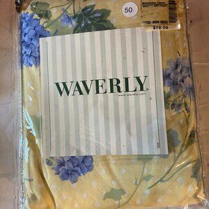 **Waverly**  Windchime Lemon Hydrangea Yellow Blue Drape 50 X 84 NWT